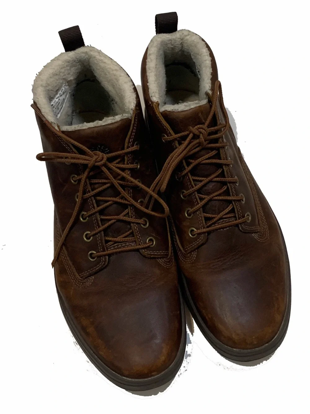 12 / Timberland Brown Leather Lace-Up Insulated Boots